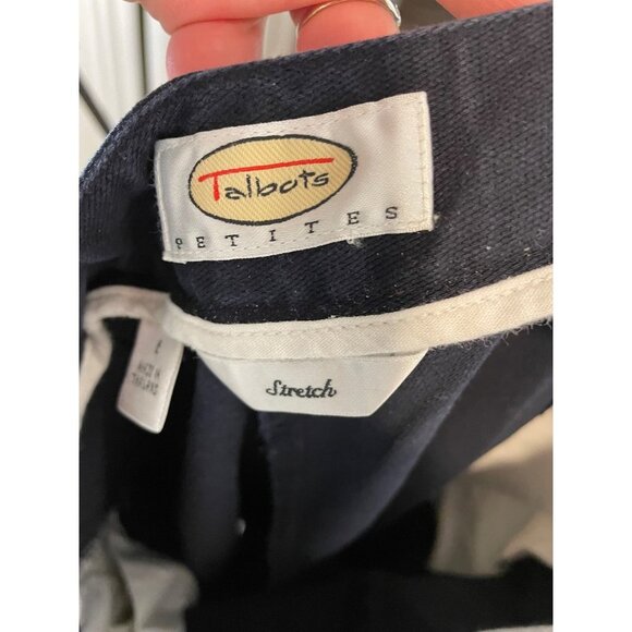 Talbots Black Stretch Chino Flat Front Petite Pants Sz 6P - Picture 6 of 12
